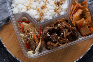 Marinated Beef Bulgogi + 2 SIDE DISHES - Korean Rice Meal