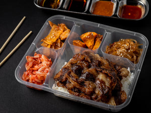 Gochujang Beef Samgyup + 2 Side Dishes - Korean Rice Meal