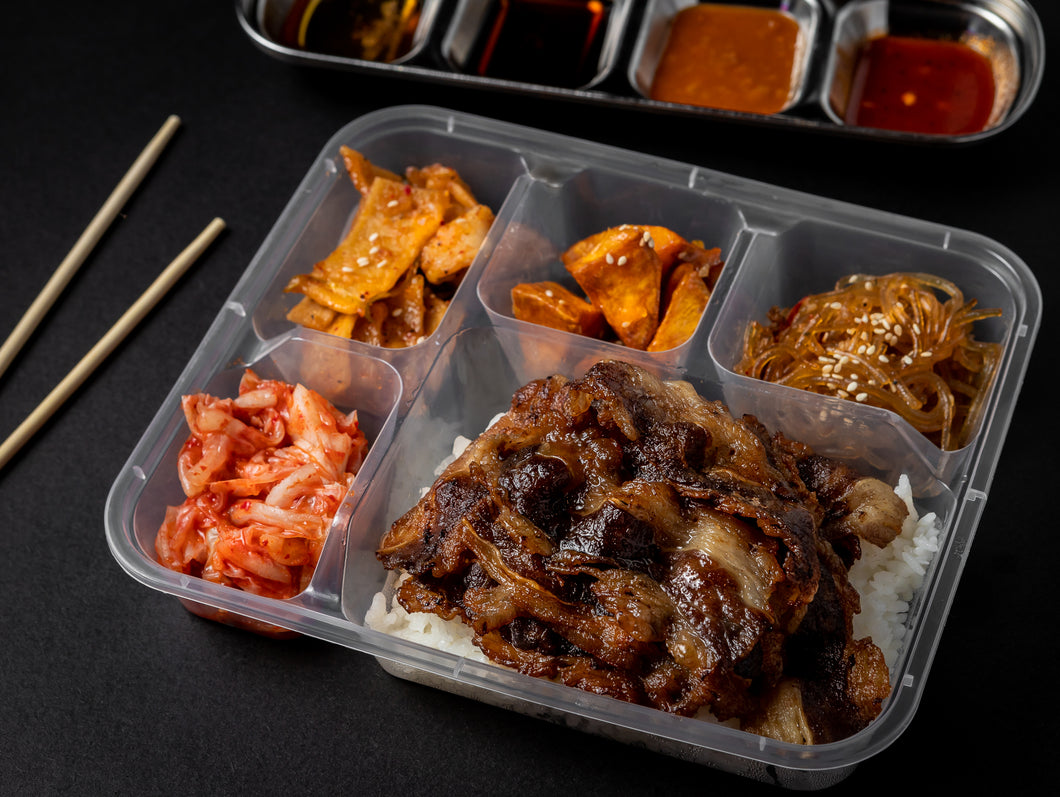 Angus Beef Samgyup Plain + 2 Side Dishes - Korean Rice Meal
