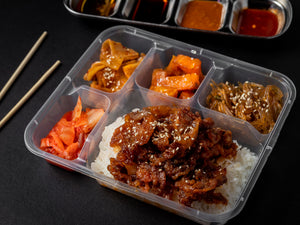 Gochujang Pork Samgyup + 2 Side Dishes - Korean Rice Meal